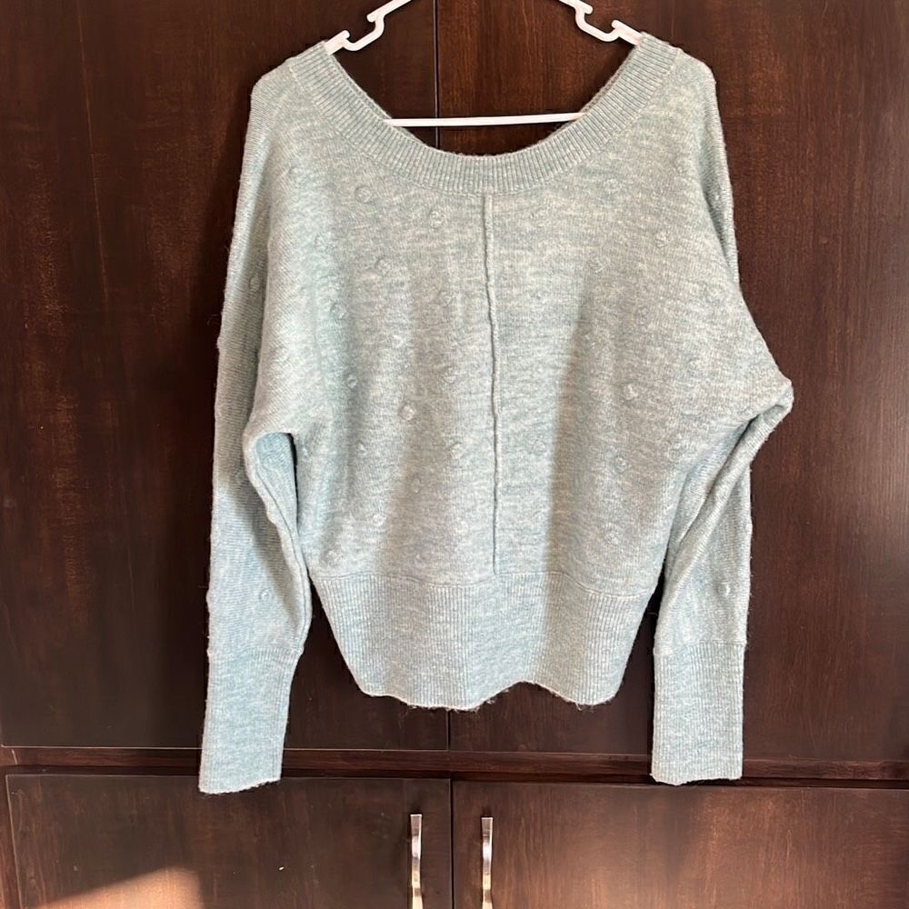 William Rast Light Blue Alpaca Blend Dot Sweater Medium
